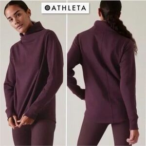 Athleta Women's Deep Plum Cowl Neck Sweater